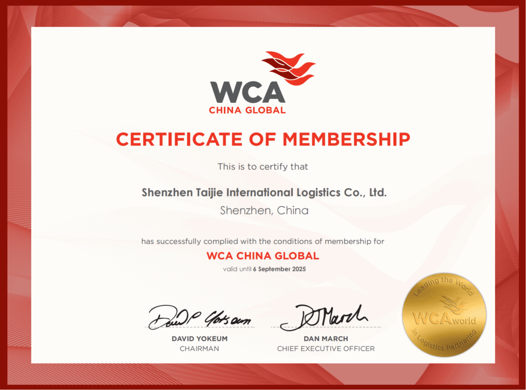 China Top Freight’s WCA Certificate