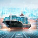 A shipping routes map