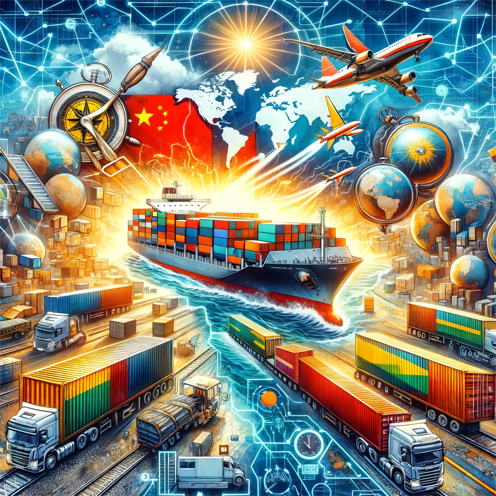 Diagram showing a complex supply chain for toy imports