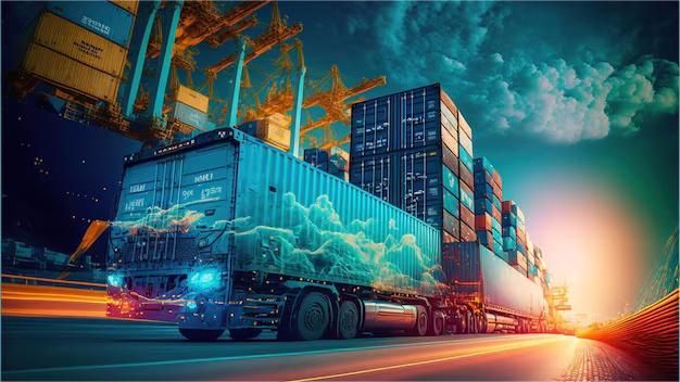 Open top shipping container being loaded with oversized auto parts