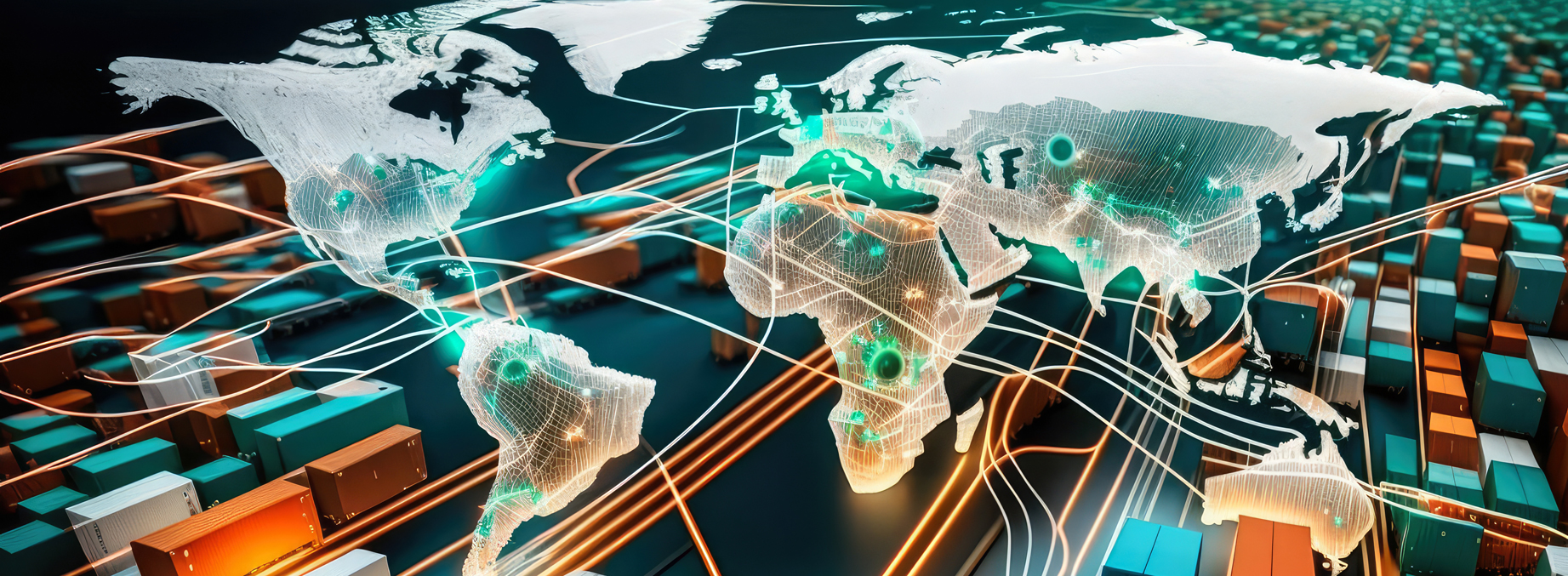 Logistics professionals monitoring a digital shipping dashboard