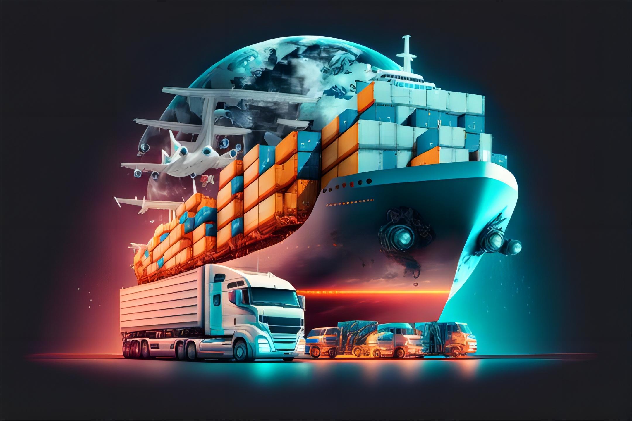 Logistics team planning a complex shipping route