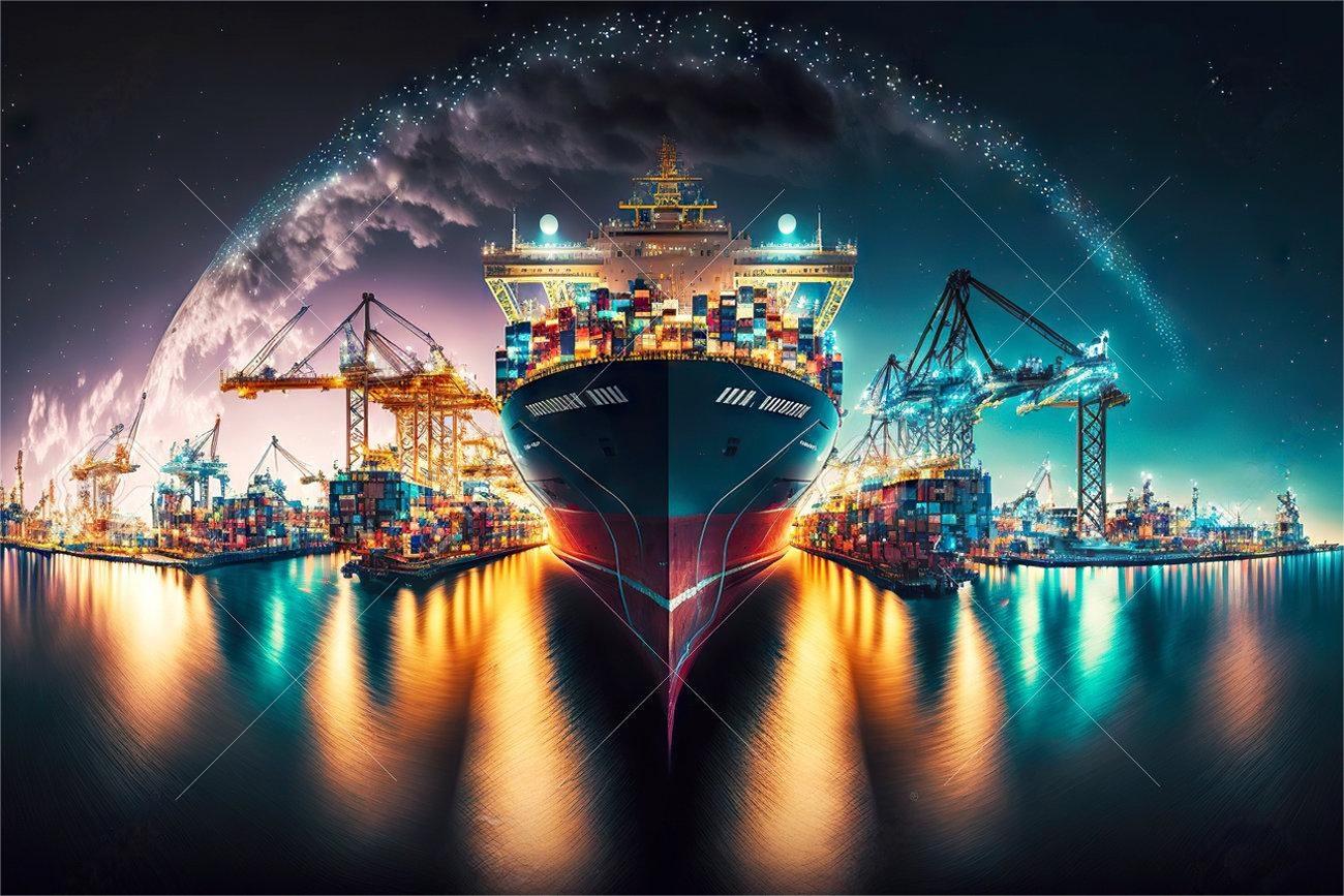 Map showing shipping routes from China to Germany