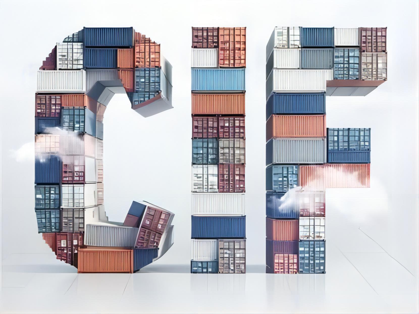 Open top shipping container being loaded with textile cargo