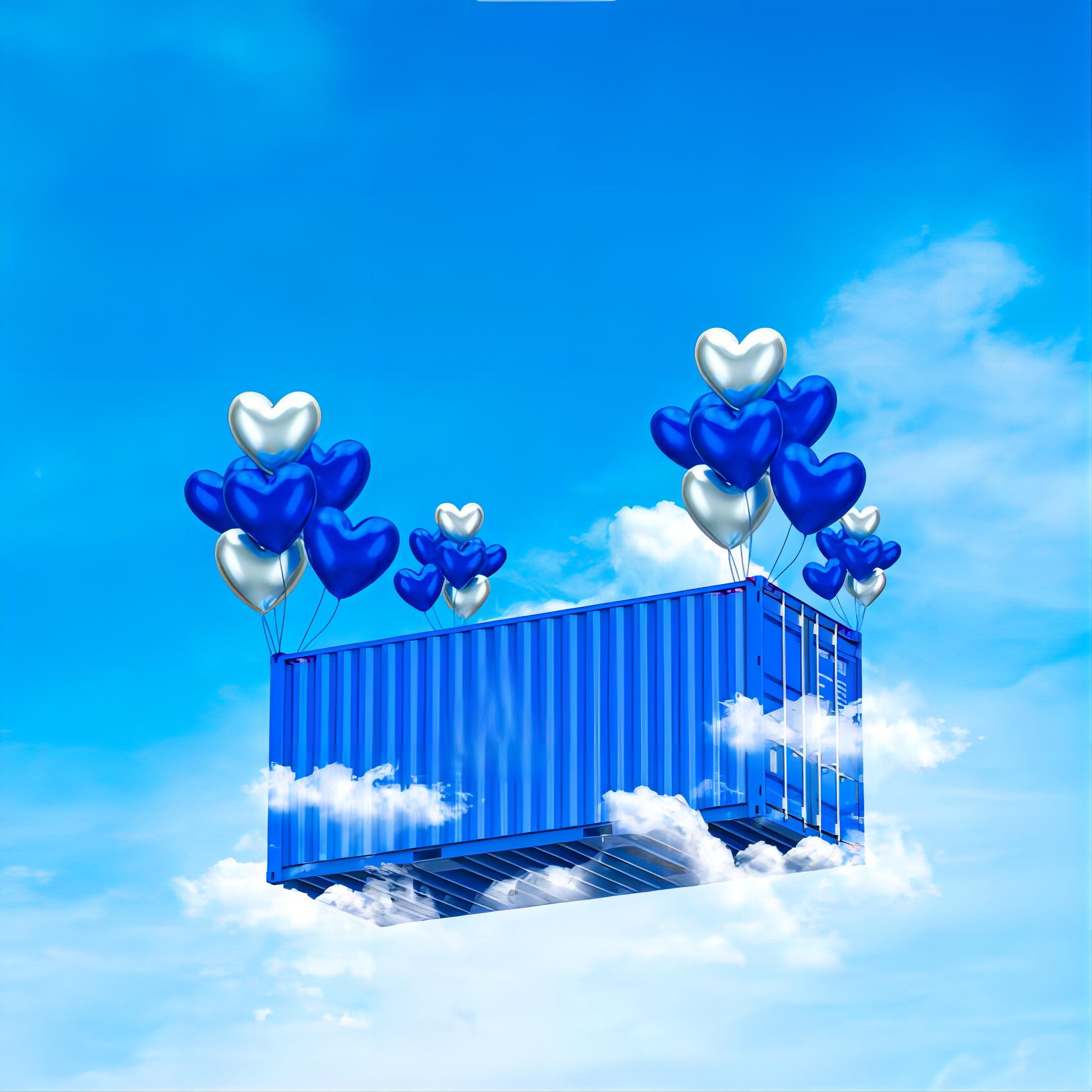 Container ship loaded with cargo leaving a port