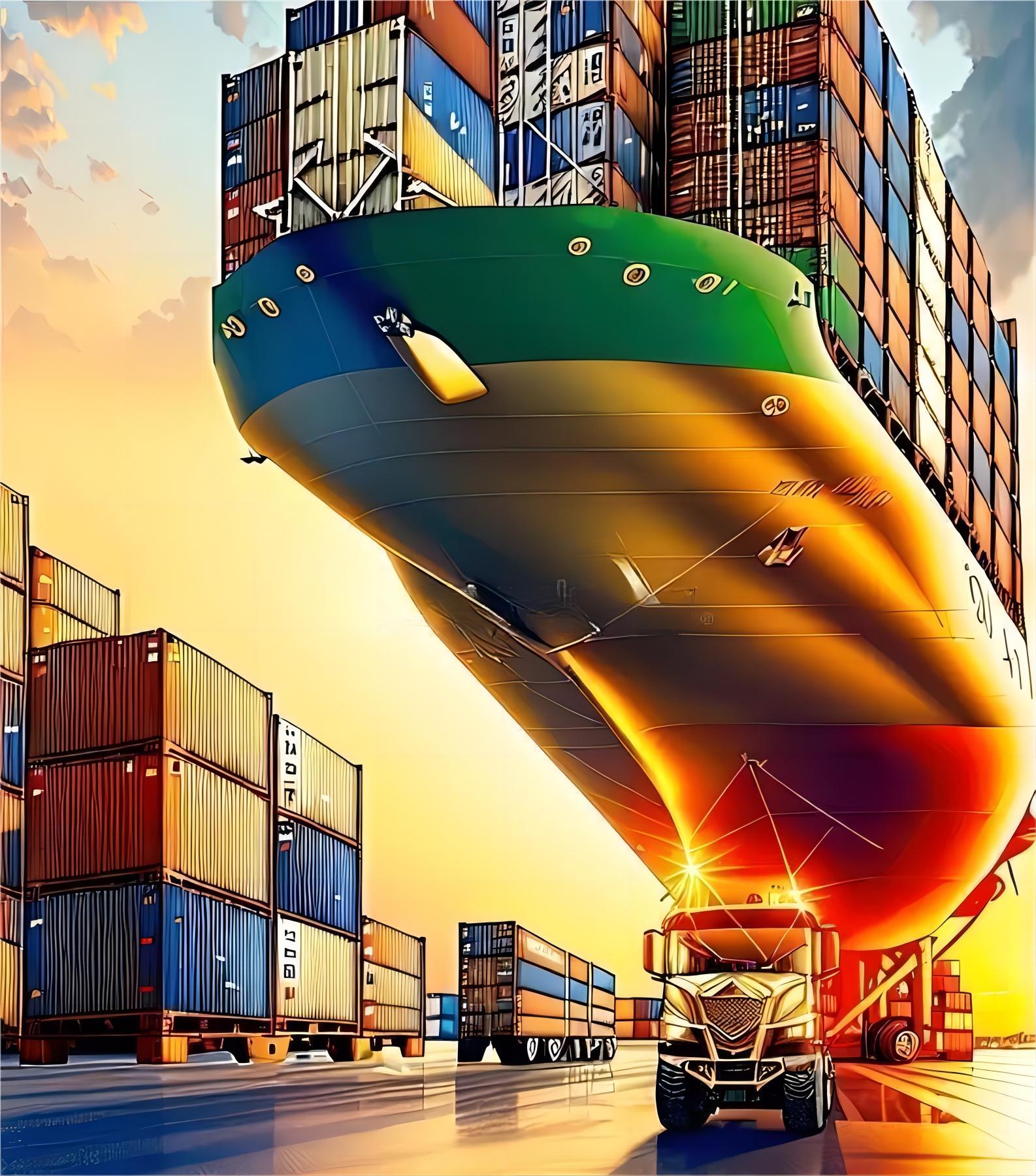 Comparison infographic showing different shipping methods: sea, air, rail