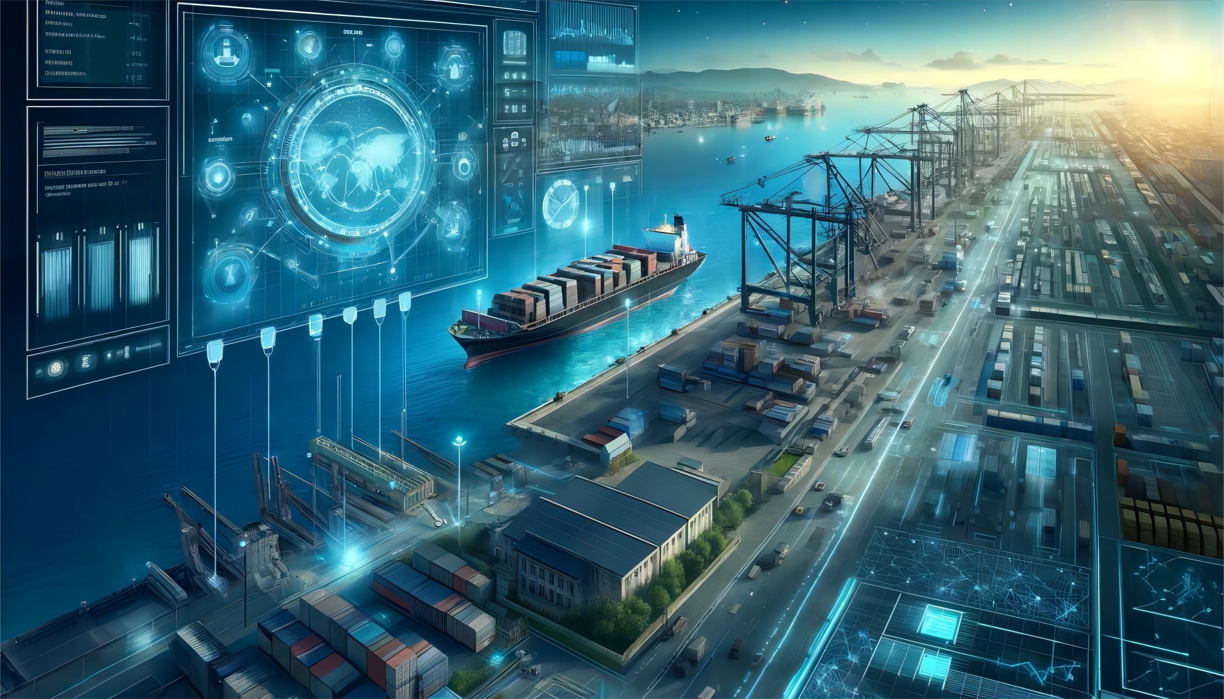 Large container ship carrying machinery from China to USA