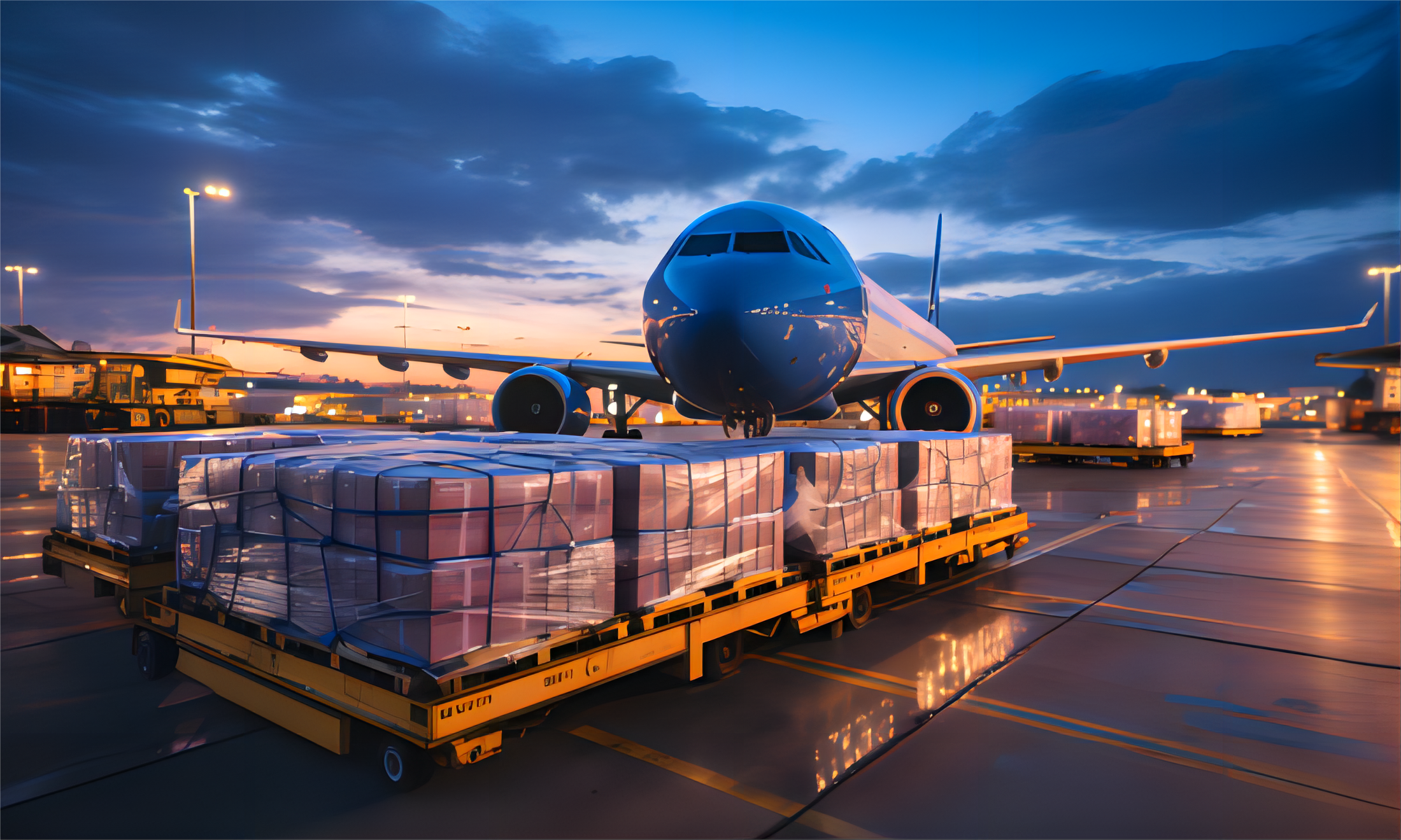 Supply chain professionals reviewing shipping documents