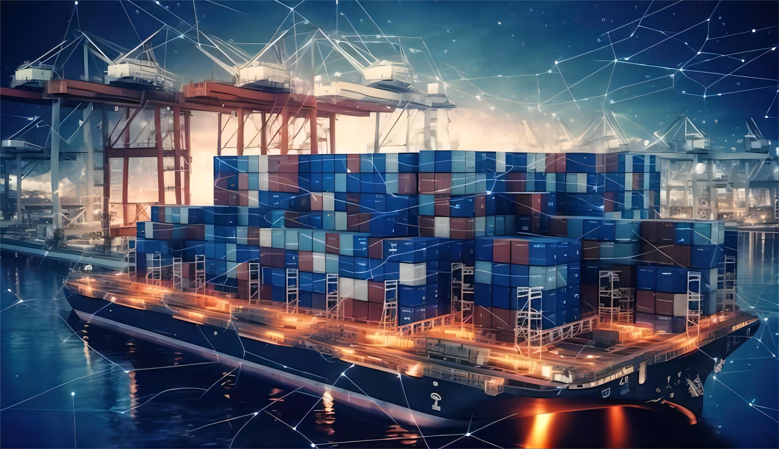 Open top container being loaded with solar panels at a port