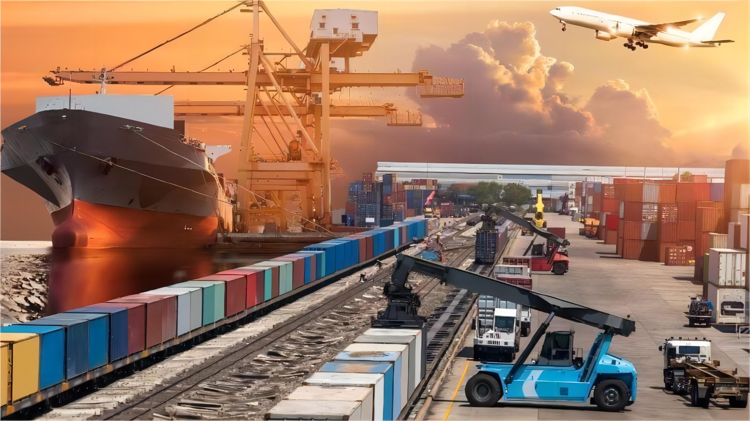 Containers being loaded onto a cargo ship at a Chinese port