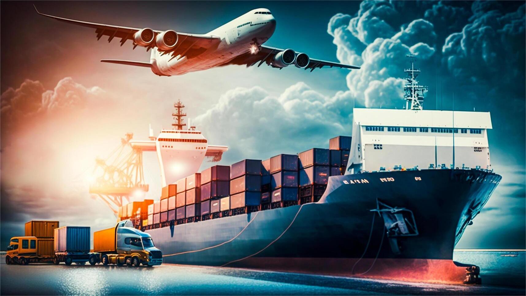Infographic comparing sea, air, and rail freight for toy imports