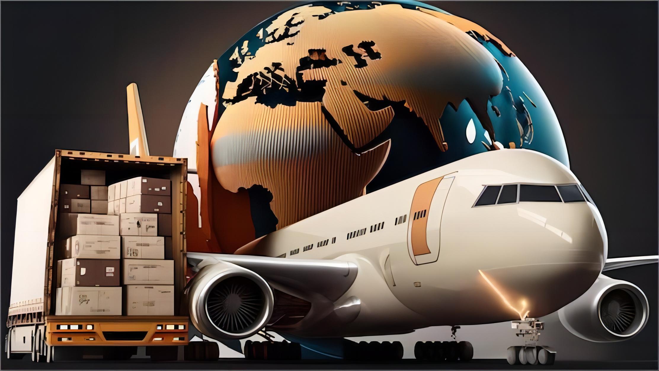 Boxes of electronics ready for air shipment