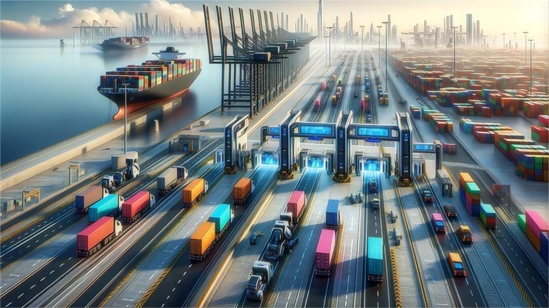 Industrial hardware tools securely strapped inside an Open Top container