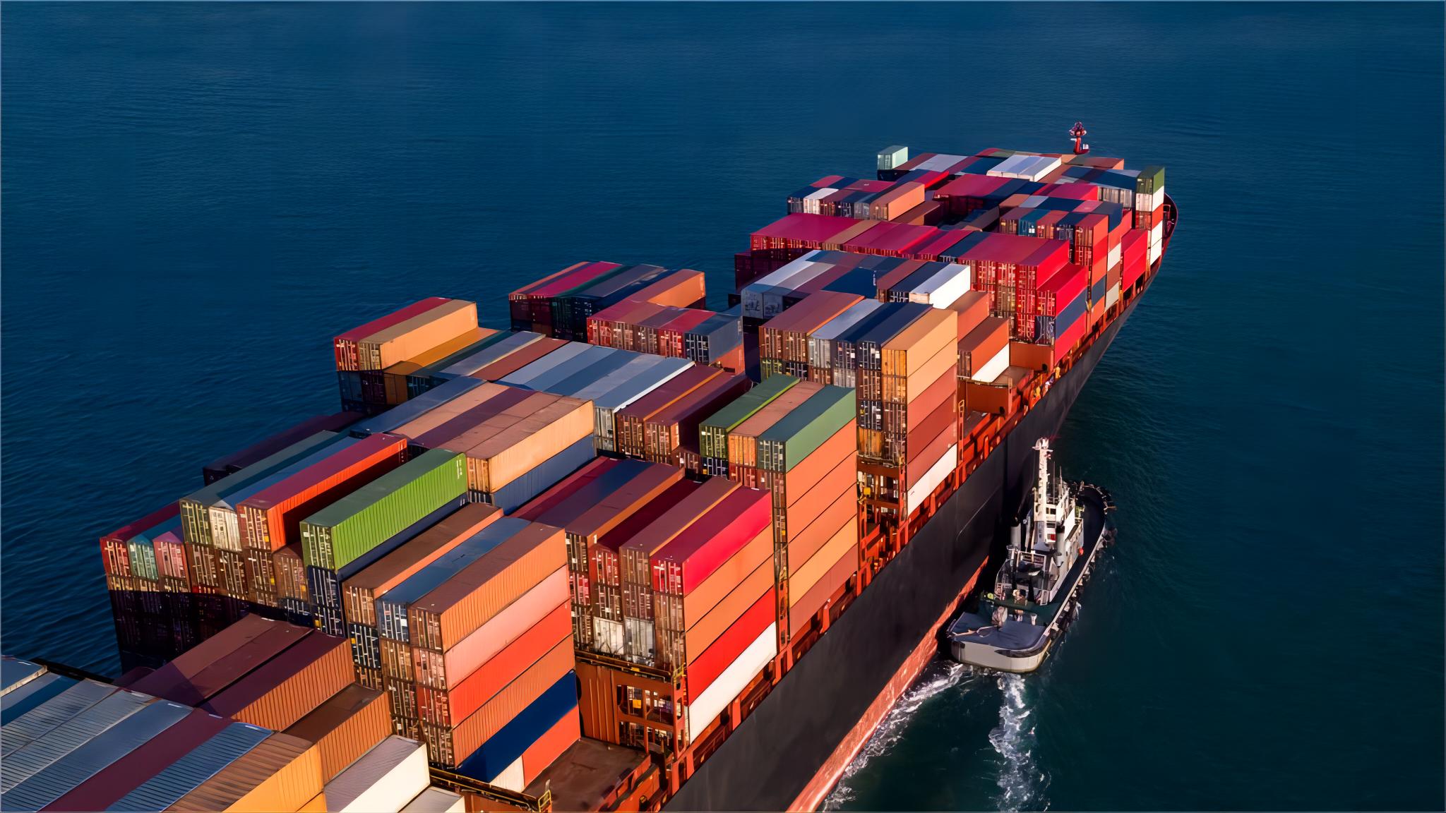 Full container loads at a bustling Chinese port ready for shipment to Sweden