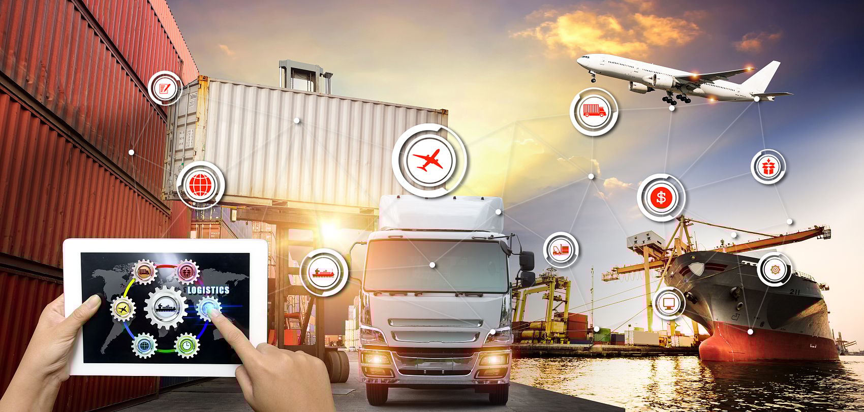 Warehouse with medical supplies being prepared for shipment