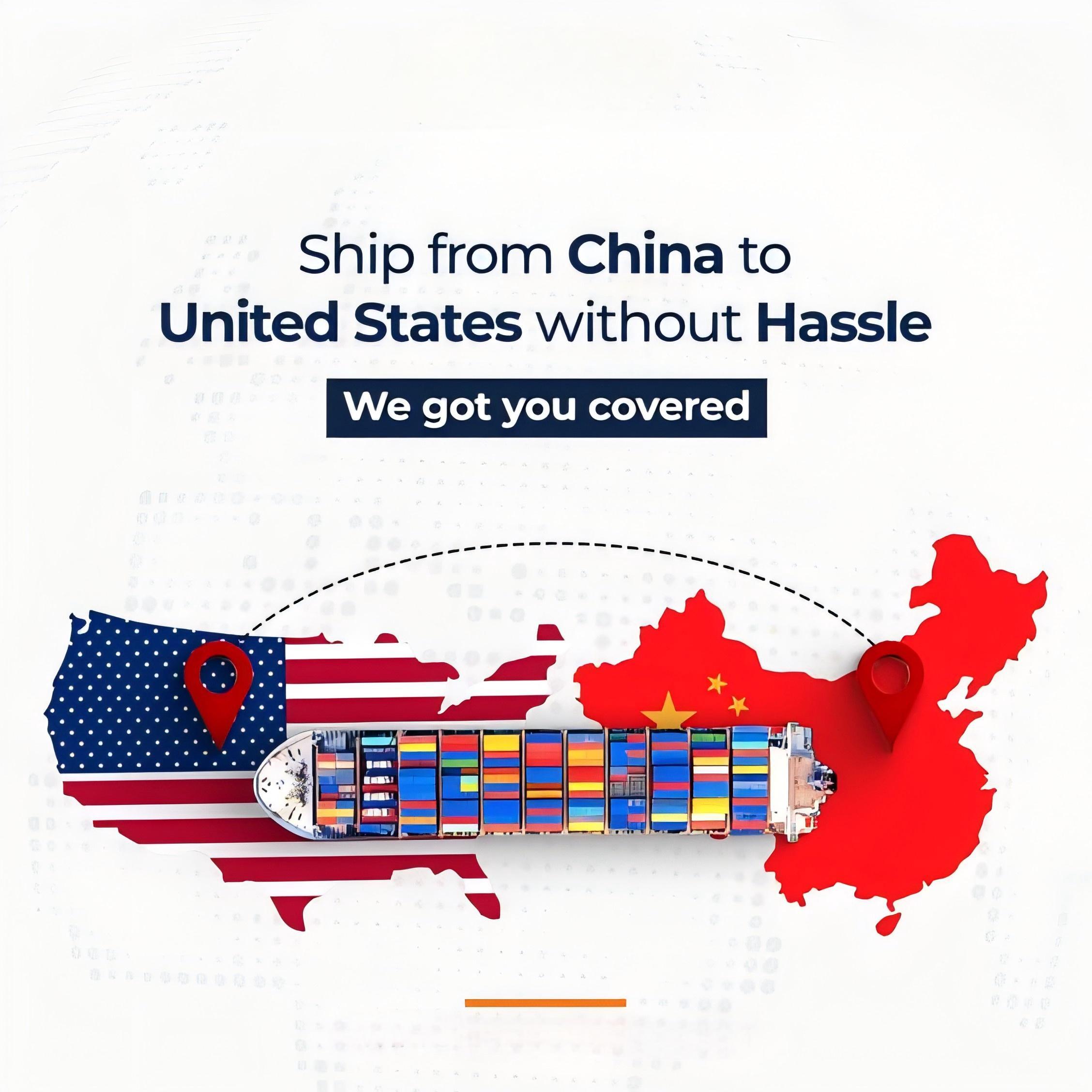 Global map showing common shipping routes from China to UK.