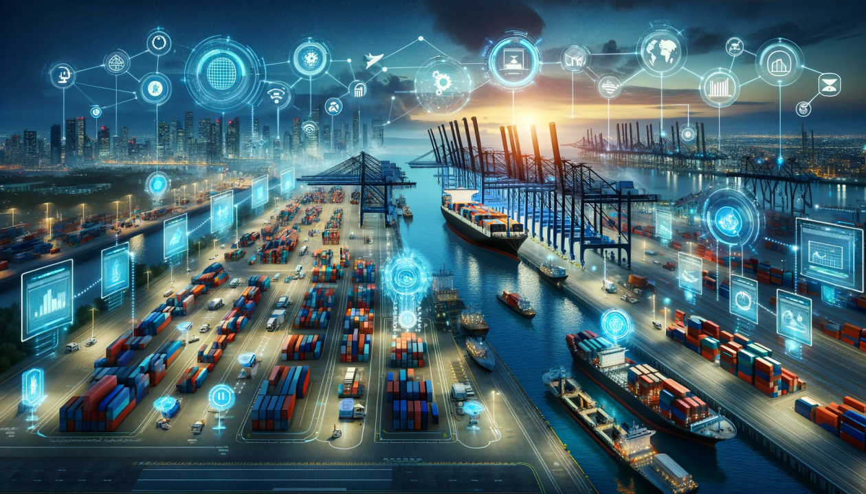 Digital dashboard displaying real-time cargo tracking data