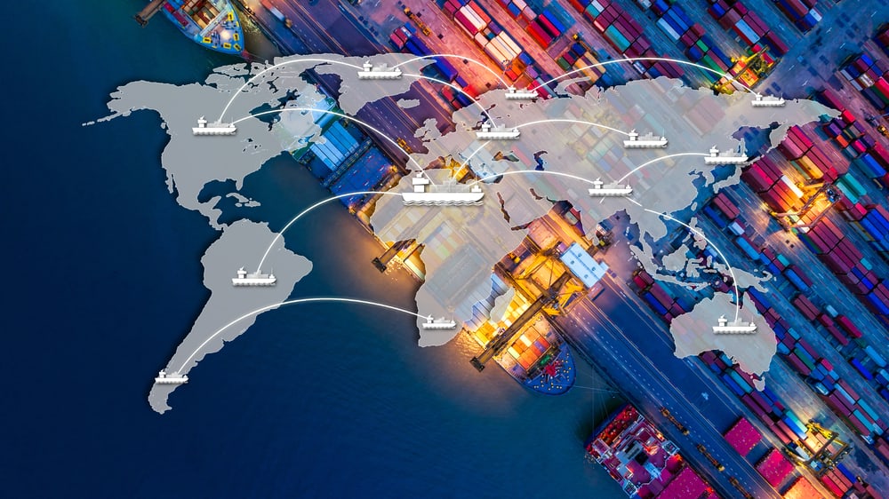 Infographic showing a timeline of a successful container shipment
