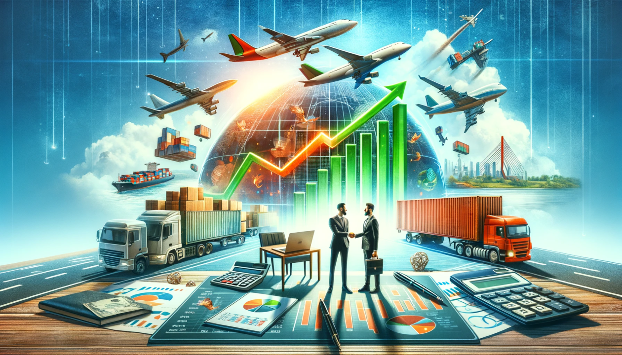 Infographic comparing sea, air, and LCL shipping costs and transit times