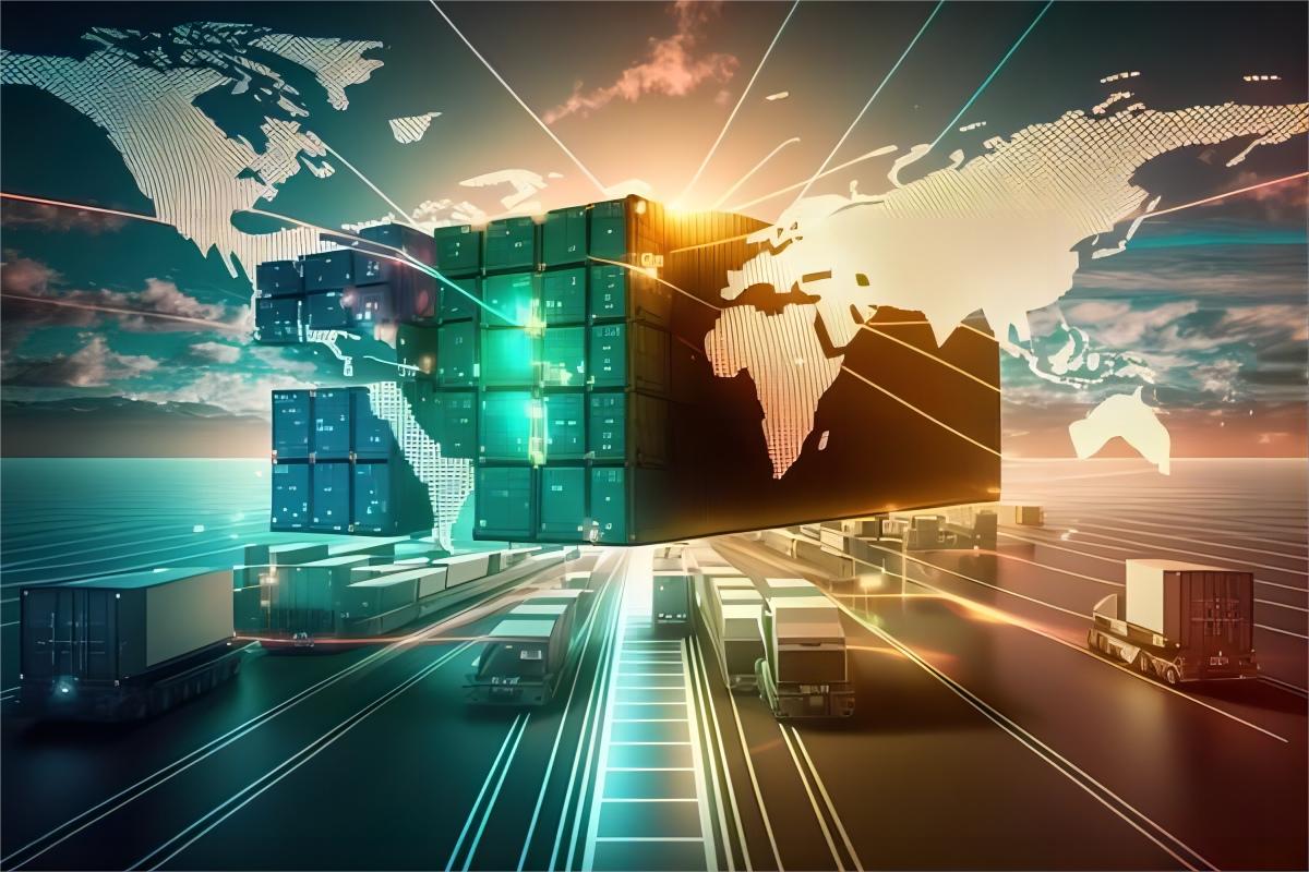 Industrial machinery being carefully positioned inside a reefer container