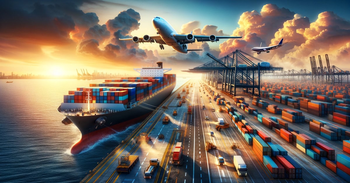 Infographic comparing transit times and costs of sea freight versus air freight from China to Singapore