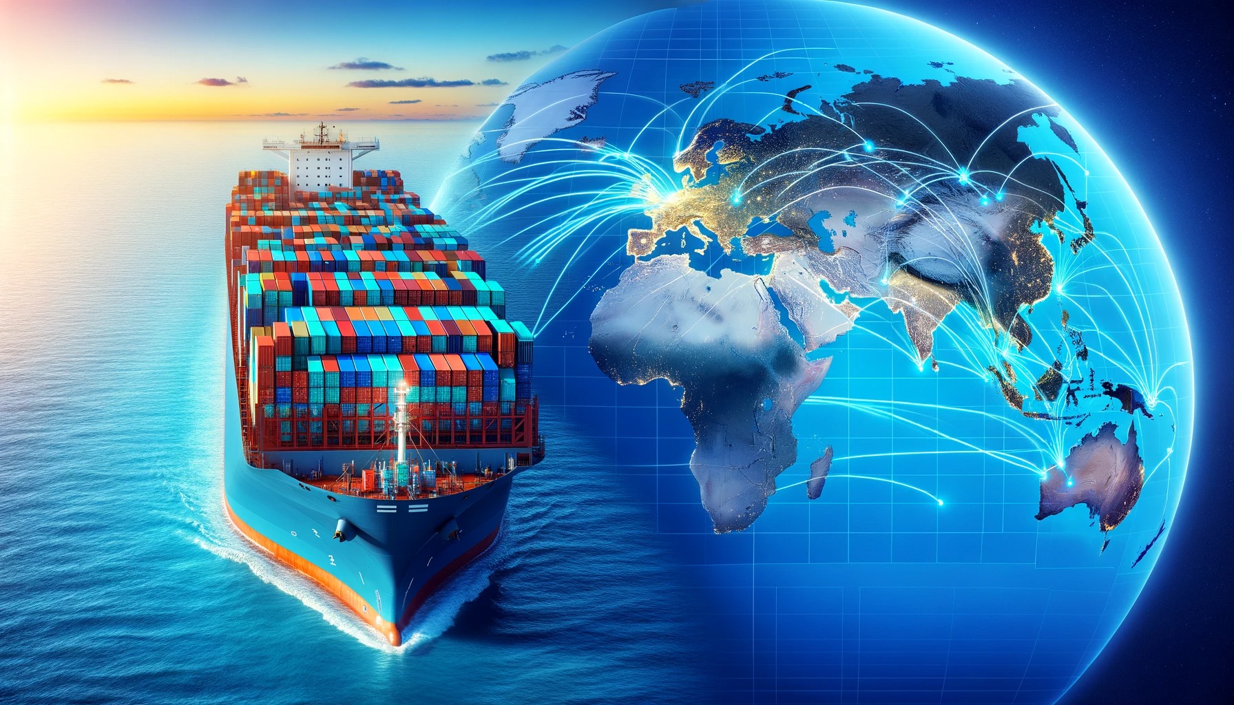 Diagram illustrating a global supply chain for solar panels