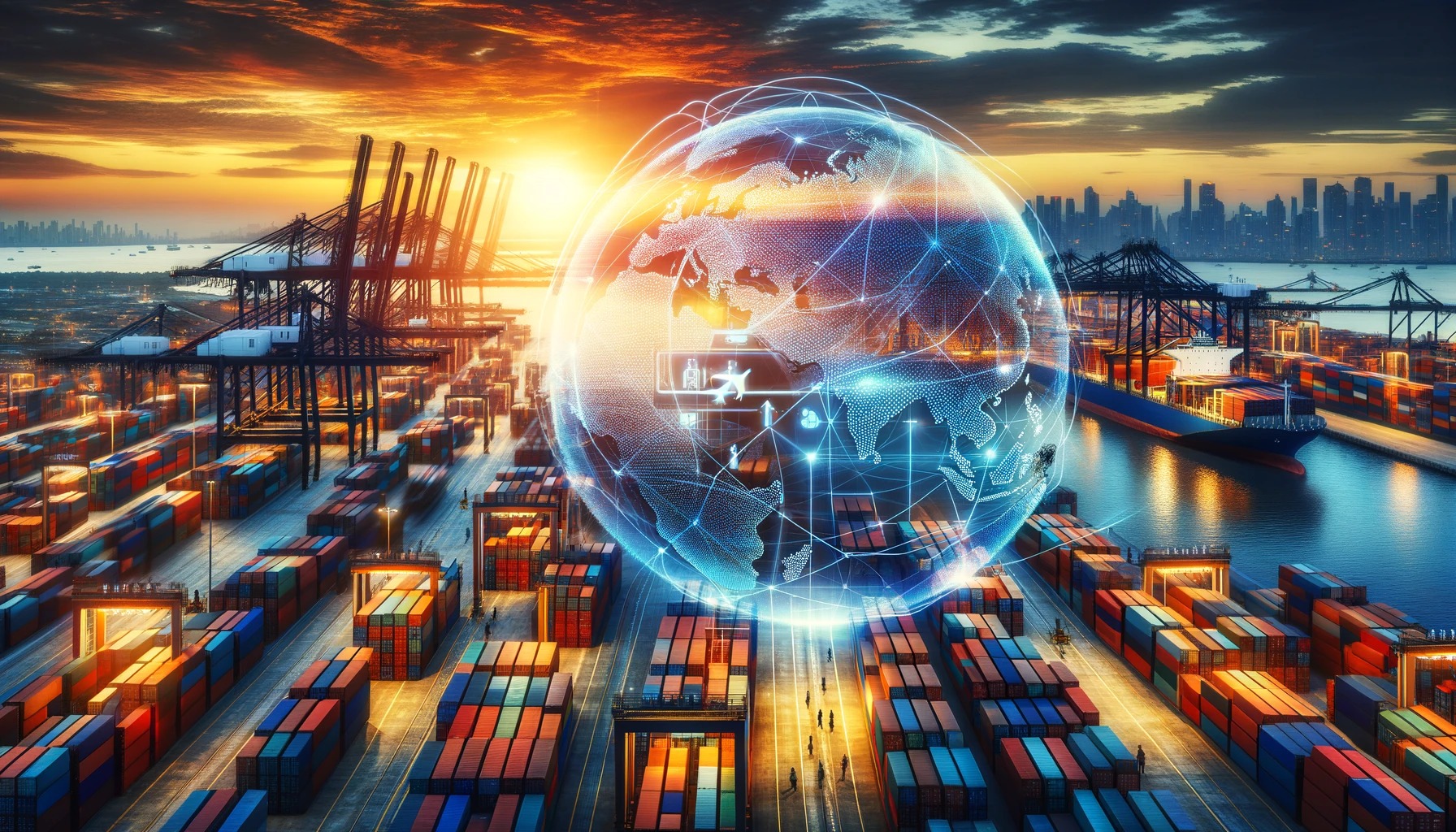 Electronics components being loaded into a container for shipping