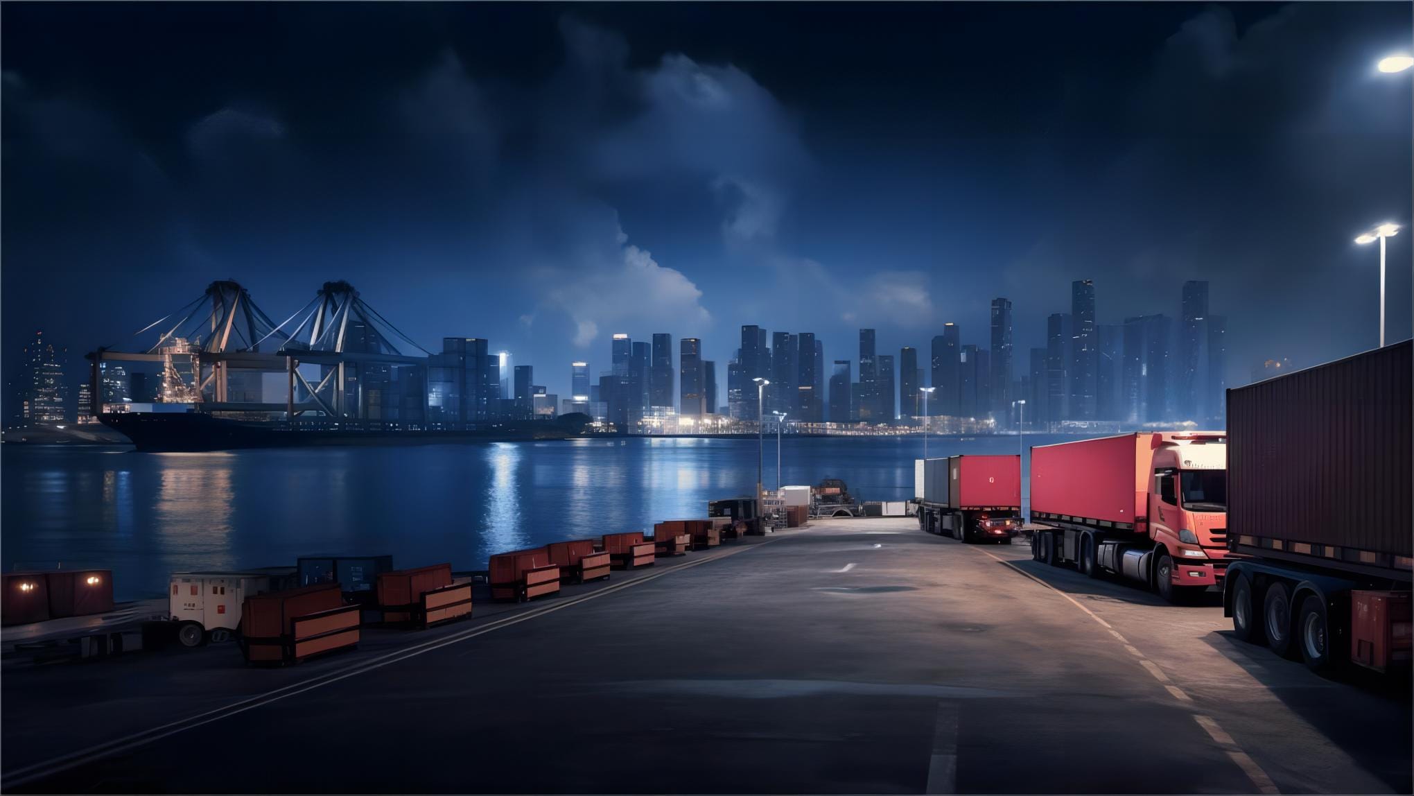 Aerial view of the Port of Long Beach showing container terminals.