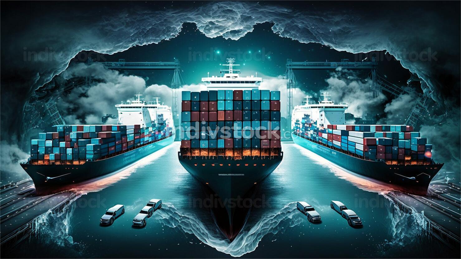 Wholesale cargo being processed at a major Chinese port terminal