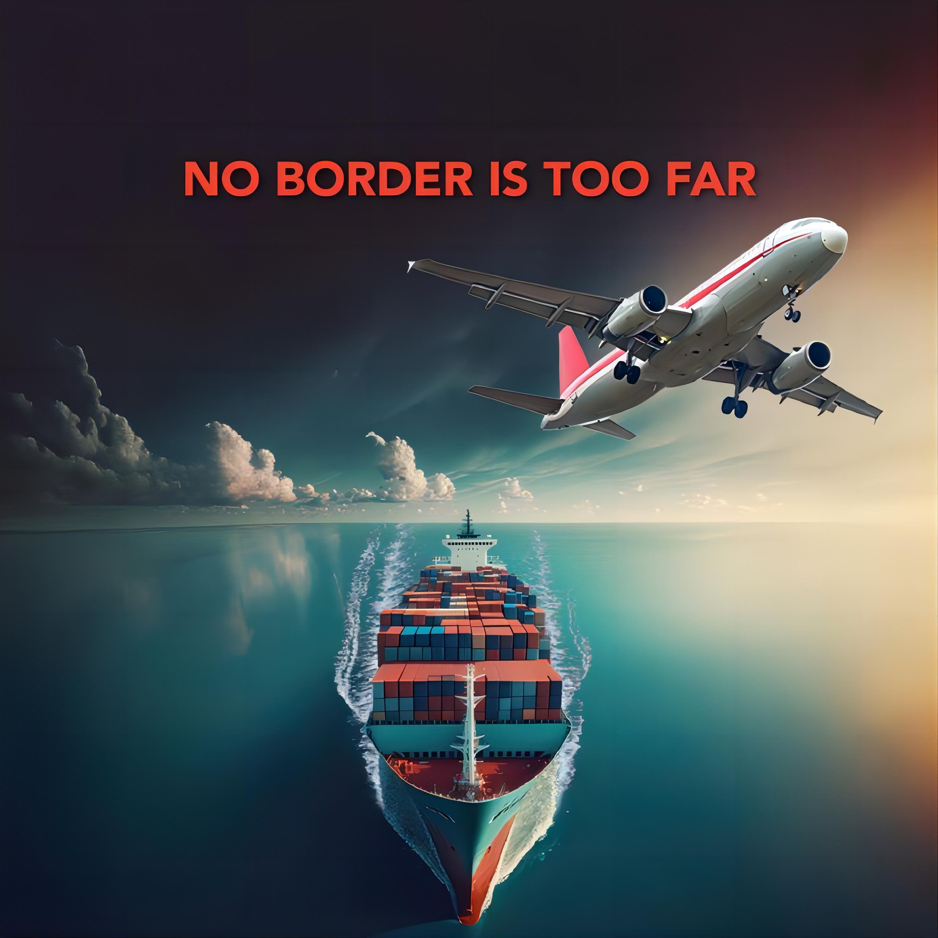 Air freight cargo plane loading goods for Canada