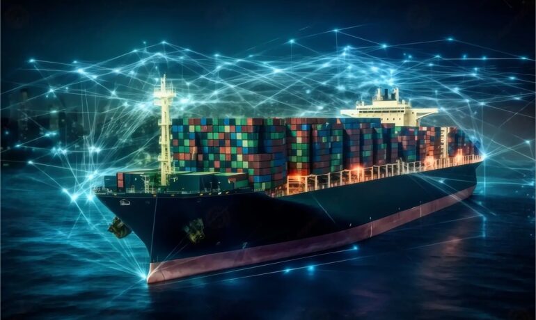 china port-to-port shipping and CFS warehouse consolidation visual