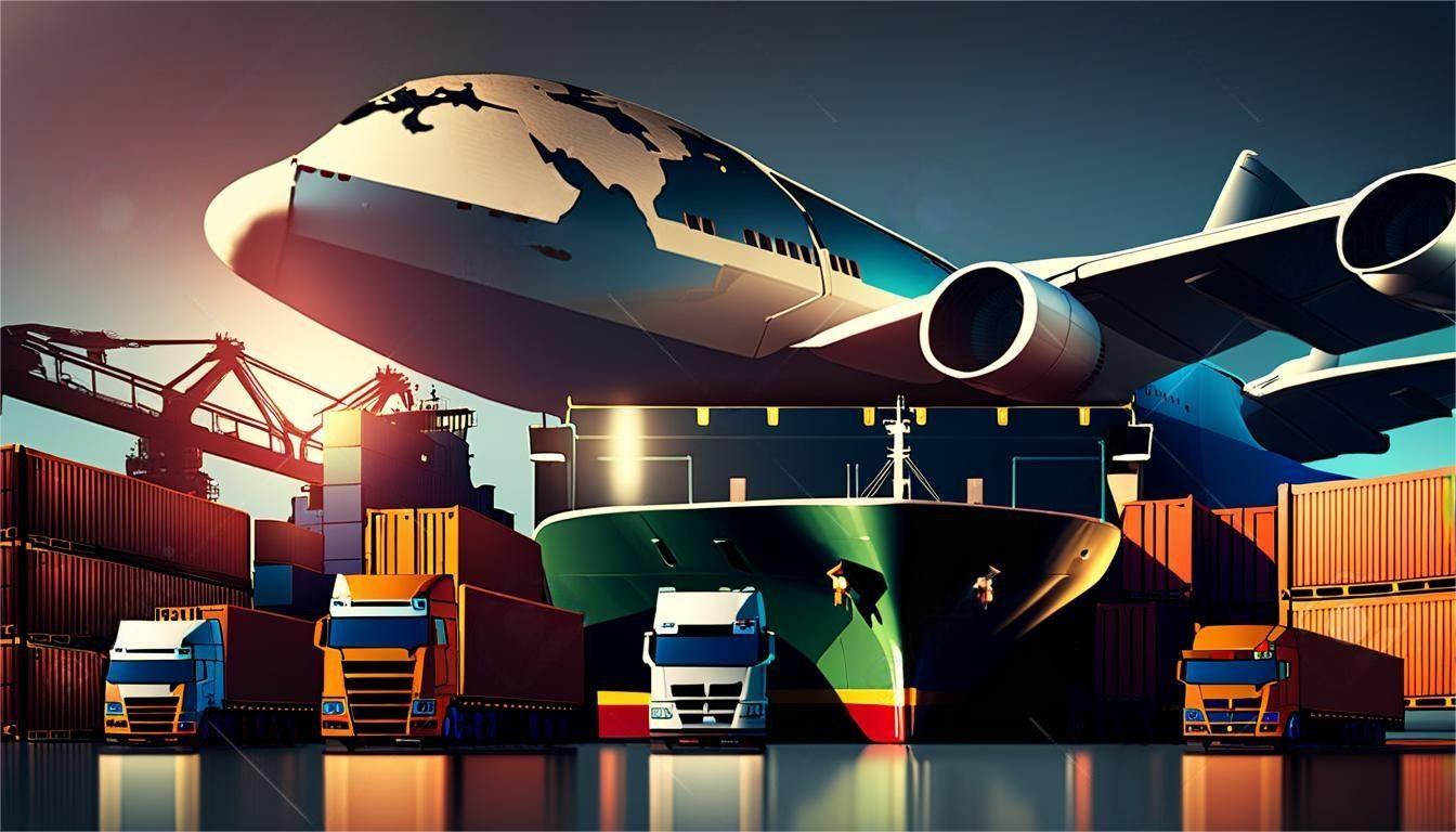 Global shipping logistics network map