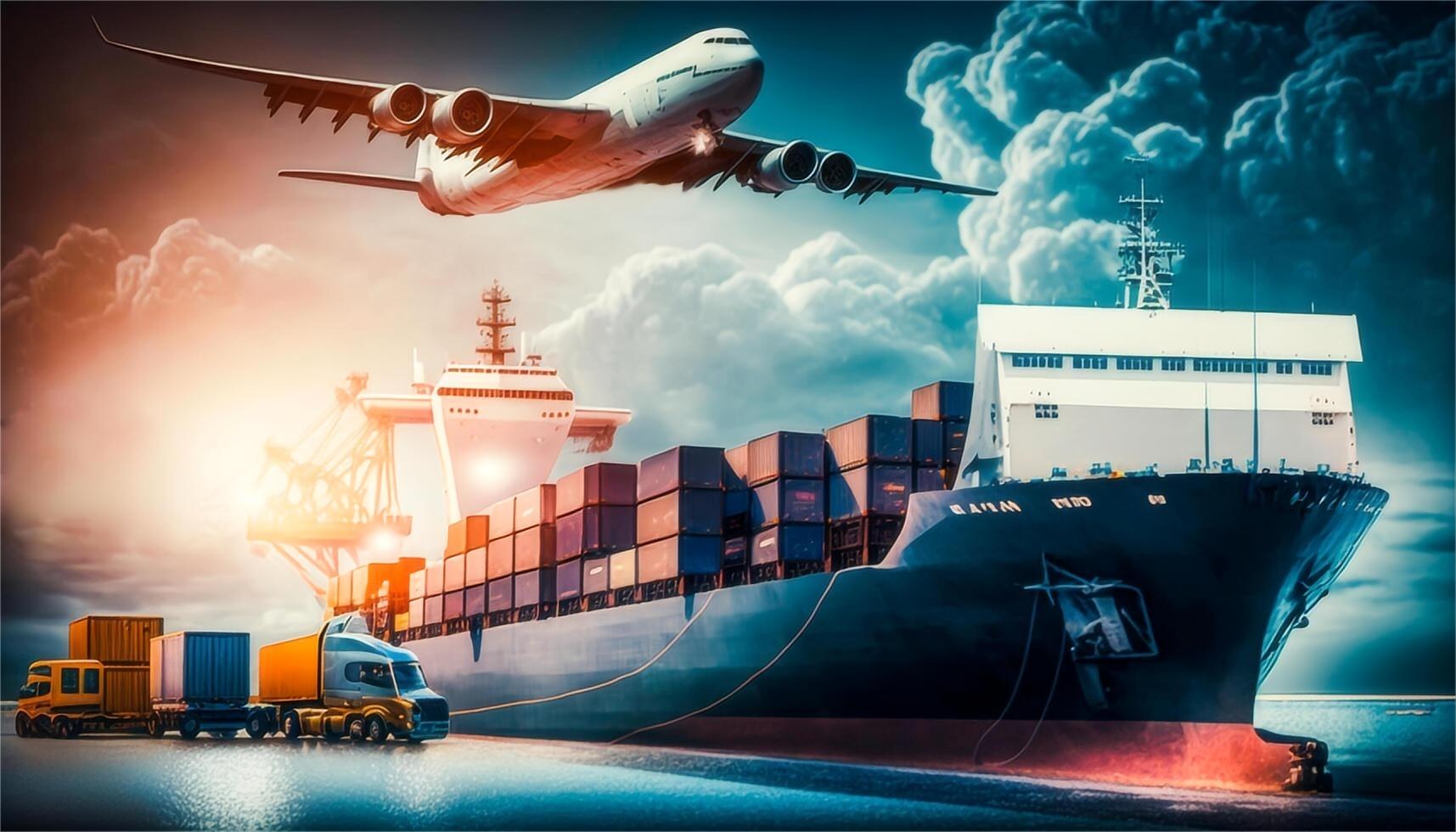 Container ship at port representing international cargo shipping China UK