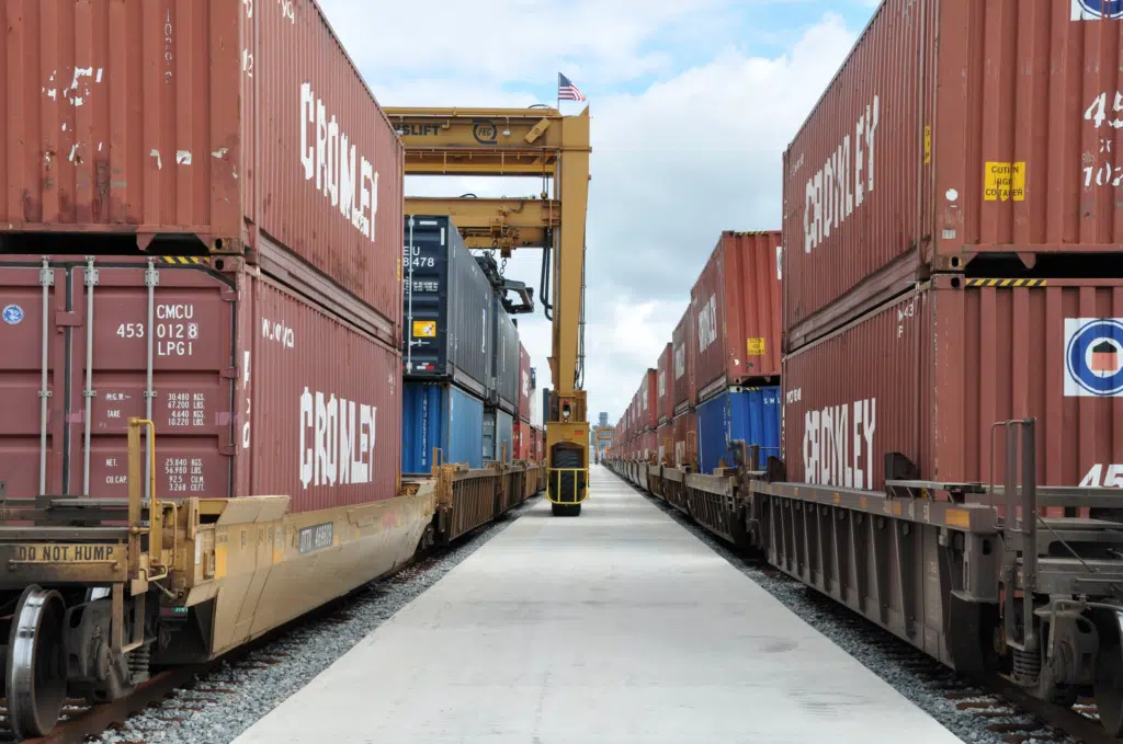Rail freight train transport